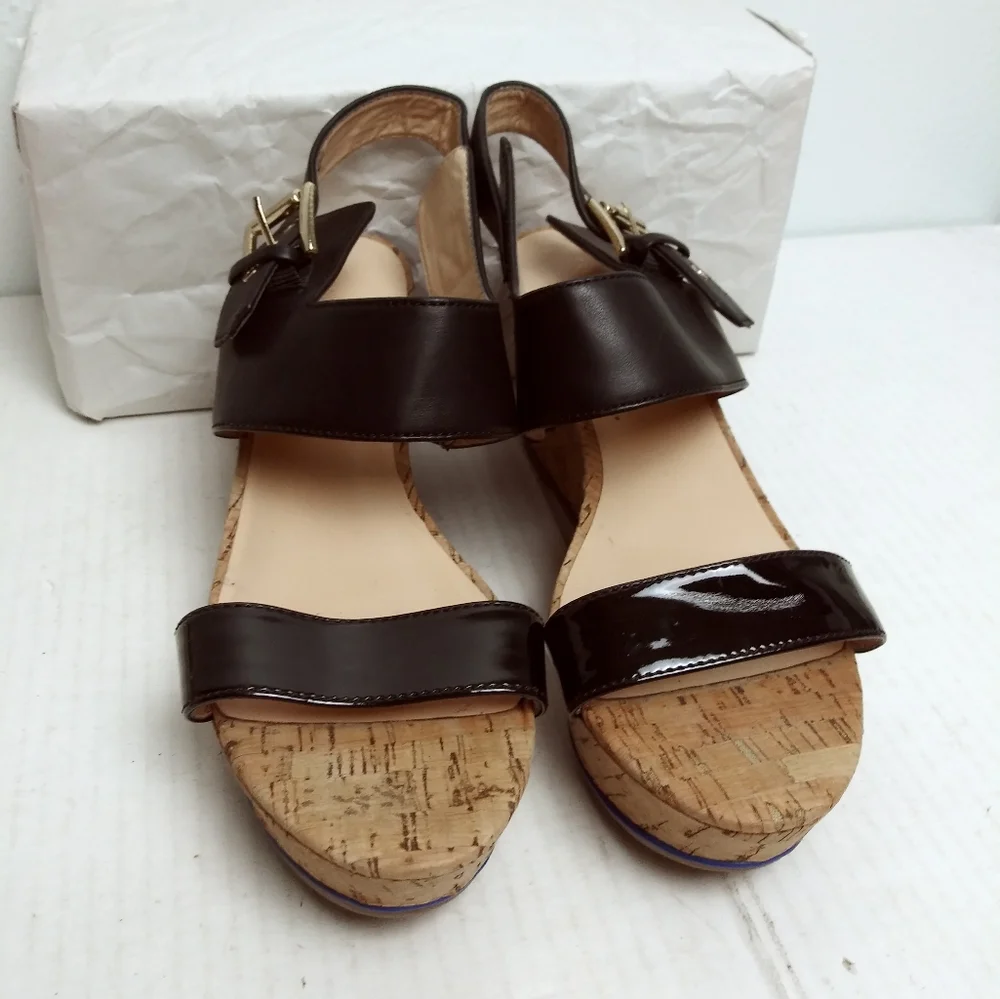 Tommy Hilfiger Maite 7M Slingback Cork Wedge Sandals Shoes